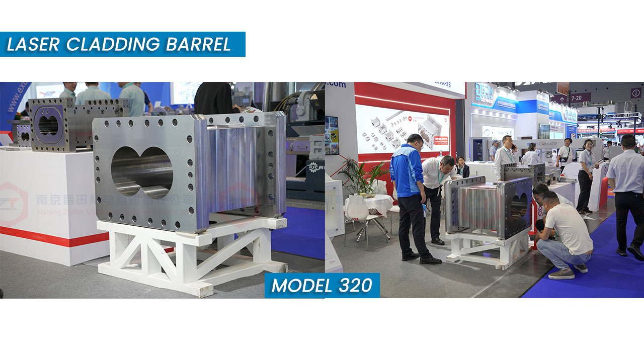 Laser Cladding Nickel-Based Tungsten Carbide Screw Barrel is designed for 320 twin screw extruders
