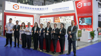 ZHITIAN team at an international plastics exhibition for twin screw extruder parts